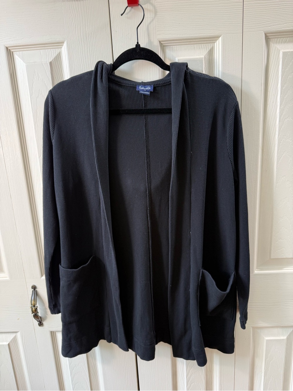 Splendid Waffle Knit Hooded Open Cardigan Women’s Size Medium